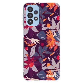 Picasee husă transparentă din silicon pentru Samsung Galaxy A23 A235F 4G - Purple Leaf