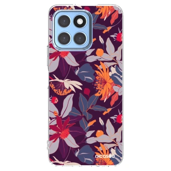 Picasee husă transparentă din silicon pentru Honor X8 5G - Purple Leaf