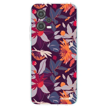 Picasee husă transparentă din silicon pentru Xiaomi Poco X5 - Purple Leaf