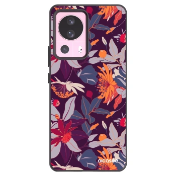 Picasee husă neagră din silicon pentru Xiaomi 13 Lite - Purple Leaf