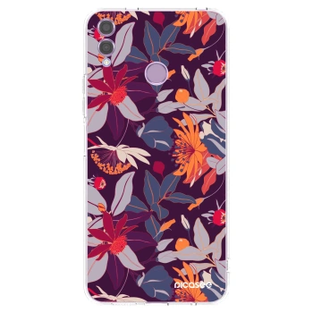 Picasee husă transparentă din silicon pentru Honor 8X - Purple Leaf