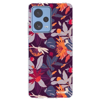 Picasee husă transparentă din silicon pentru Xiaomi Redmi Note 12 Pro 5G - Purple Leaf