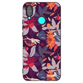 Picasee husă neagră din silicon pentru Huawei Nova 3 - Purple Leaf