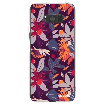 Picasee husă transparentă din silicon pentru Samsung Galaxy S8 G950F - Purple Leaf