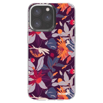 Picasee husă transparentă din silicon pentru Apple iPhone 15 Pro Max - Purple Leaf