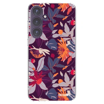 Picasee husă transparentă din silicon pentru Samsung Galaxy S24+ S926B 5G - Purple Leaf