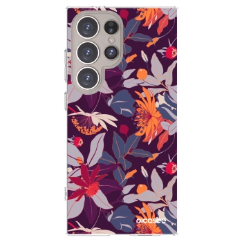 Picasee husă transparentă din silicon pentru Samsung Galaxy S24 Ultra S928B 5G - Purple Leaf