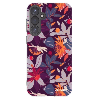 Picasee husă transparentă din silicon pentru Samsung Galaxy S23 FE S711B - Purple Leaf