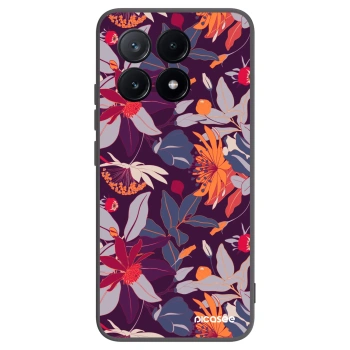 Picasee husă neagră din silicon pentru Xiaomi Poco X6 Pro - Purple Leaf
