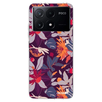 Picasee husă transparentă din silicon pentru Xiaomi Poco X6 Pro - Purple Leaf
