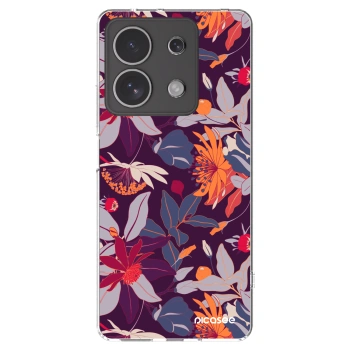 Picasee husă transparentă din silicon pentru Xiaomi Redmi Note 13 4G - Purple Leaf