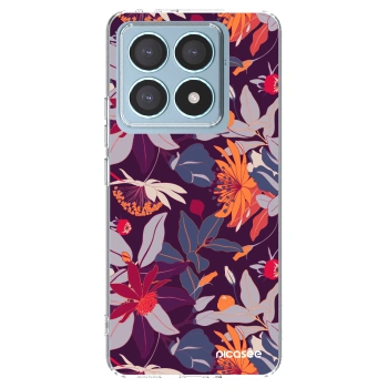 Picasee husă transparentă din silicon pentru Xiaomi 14T Pro - Purple Leaf