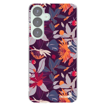 Picasee husă transparentă din silicon pentru Samsung Galaxy S25+ 5G - Purple Leaf