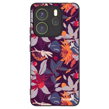 Picasee husă neagră din silicon pentru Xiaomi Redmi Note 14 4G - Purple Leaf
