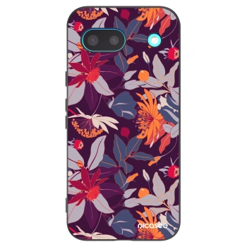 Picasee husă neagră din silicon pentru Google Pixel 8a - Purple Leaf