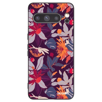 Picasee husă neagră din silicon pentru Google Pixel 8 Pro - Purple Leaf