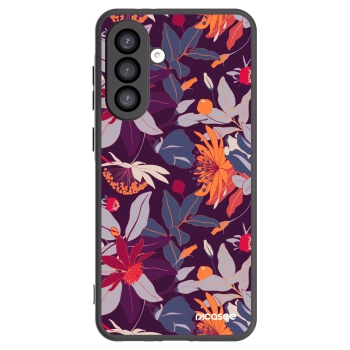 Picasee husă neagră din silicon pentru Samsung Galaxy A26 5G A266B - Purple Leaf