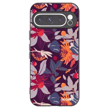 Picasee husă neagră din silicon pentru Google Pixel 9 Pro - Purple Leaf