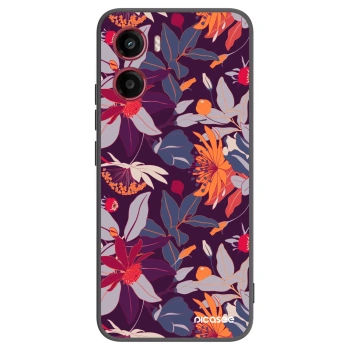 Picasee husă neagră din silicon pentru Motorola Moto G05 - Purple Leaf