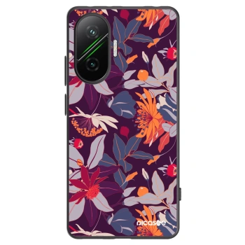 Picasee husă neagră din silicon pentru Xiaomi Poco F7 Pro 5G - Purple Leaf