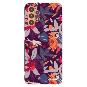 Picasee husă transparentă din silicon pentru Samsung Galaxy A13 5G - Purple Leaf