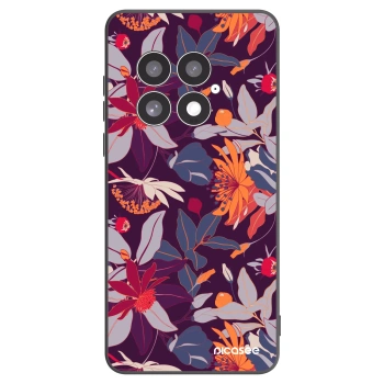 Picasee husă neagră din silicon pentru OnePlus 13 5G - Purple Leaf