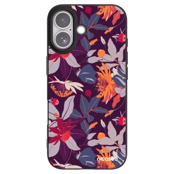 Picasee husă neagră din silicon pentru Apple iPhone 17 - Purple Leaf