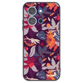 Picasee husă neagră din silicon pentru Xiaomi Redmi 15C 4G - Purple Leaf