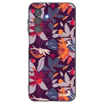 Picasee husă neagră din silicon pentru Samsung Galaxy A17 5G - Purple Leaf