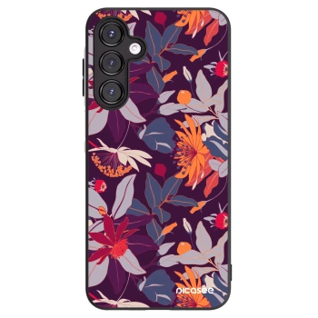 Picasee husă neagră din silicon pentru Samsung Galaxy A16 4G - Purple Leaf