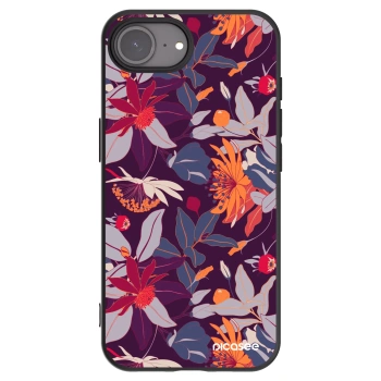 Picasee husă neagră din silicon pentru Apple iPhone 17e - Purple Leaf