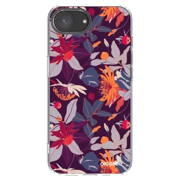 Picasee husă transparentă din silicon pentru Apple iPhone 17e - Purple Leaf