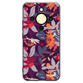 Picasee husă neagră din silicon pentru Honor Magic8 Lite 5G - Purple Leaf