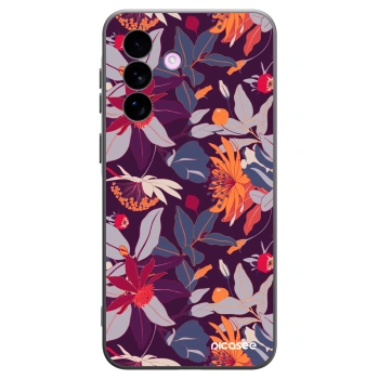 Picasee husă neagră din silicon pentru Samsung Galaxy A57 5G - Purple Leaf