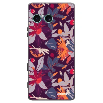 Picasee husă neagră din silicon pentru Sony Xperia 10 VII - Purple Leaf