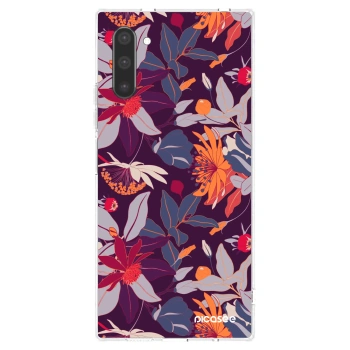 Picasee husă transparentă din silicon pentru Samsung Galaxy Note 10 N970F - Purple Leaf