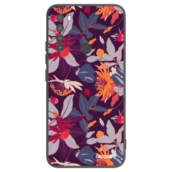 Picasee husă neagră din silicon pentru Xiaomi Redmi Note 8 - Purple Leaf