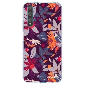 Picasee husă transparentă din silicon pentru Huawei Nova 5T - Purple Leaf