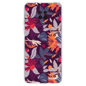 Picasee husă transparentă din silicon pentru Xiaomi Redmi Note 9S - Purple Leaf