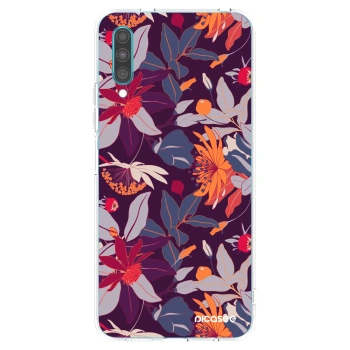 Picasee husă transparentă din silicon pentru Samsung Galaxy A30s A307F - Purple Leaf