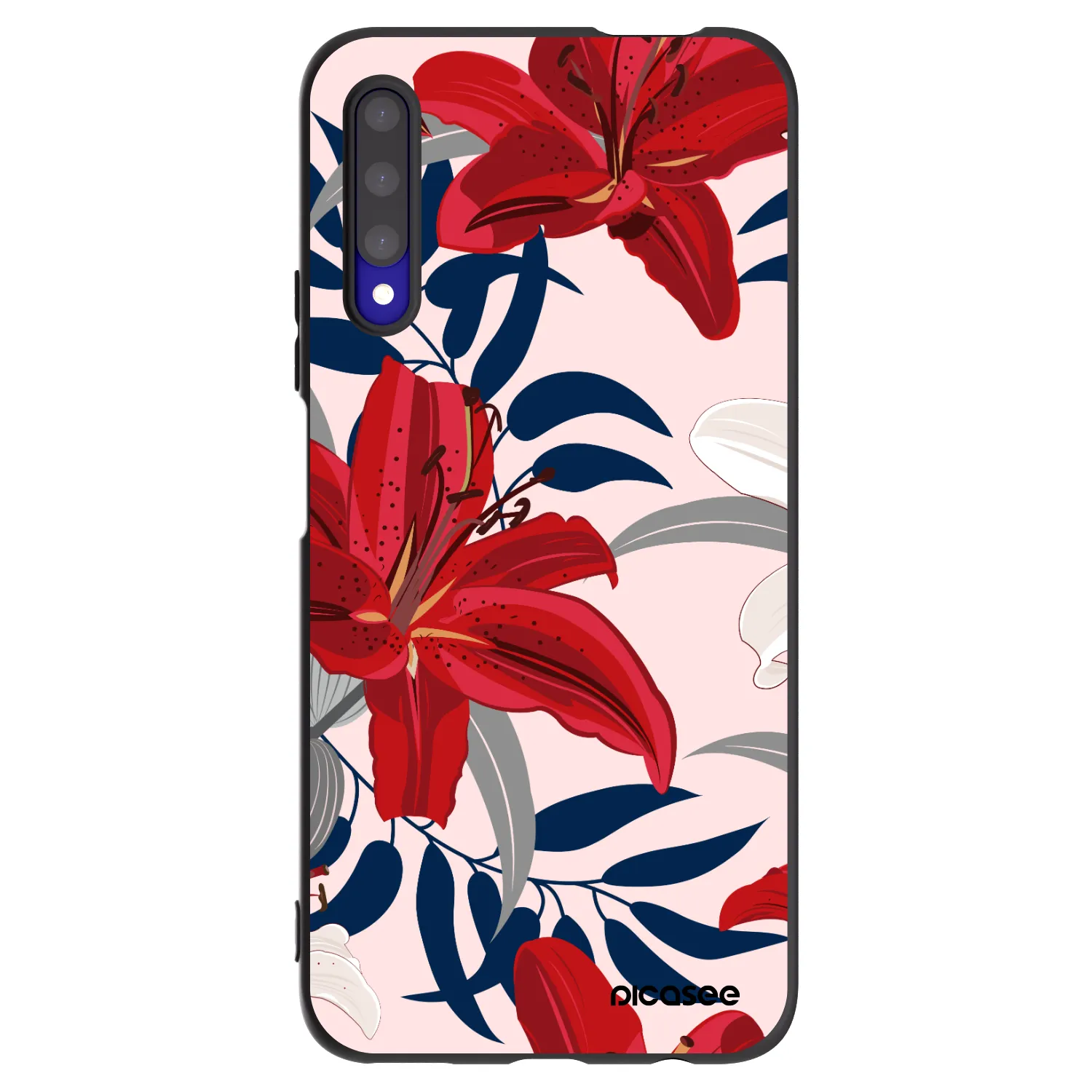 Picasee husă neagră din silicon pentru Honor 9X Pro - Red Lily