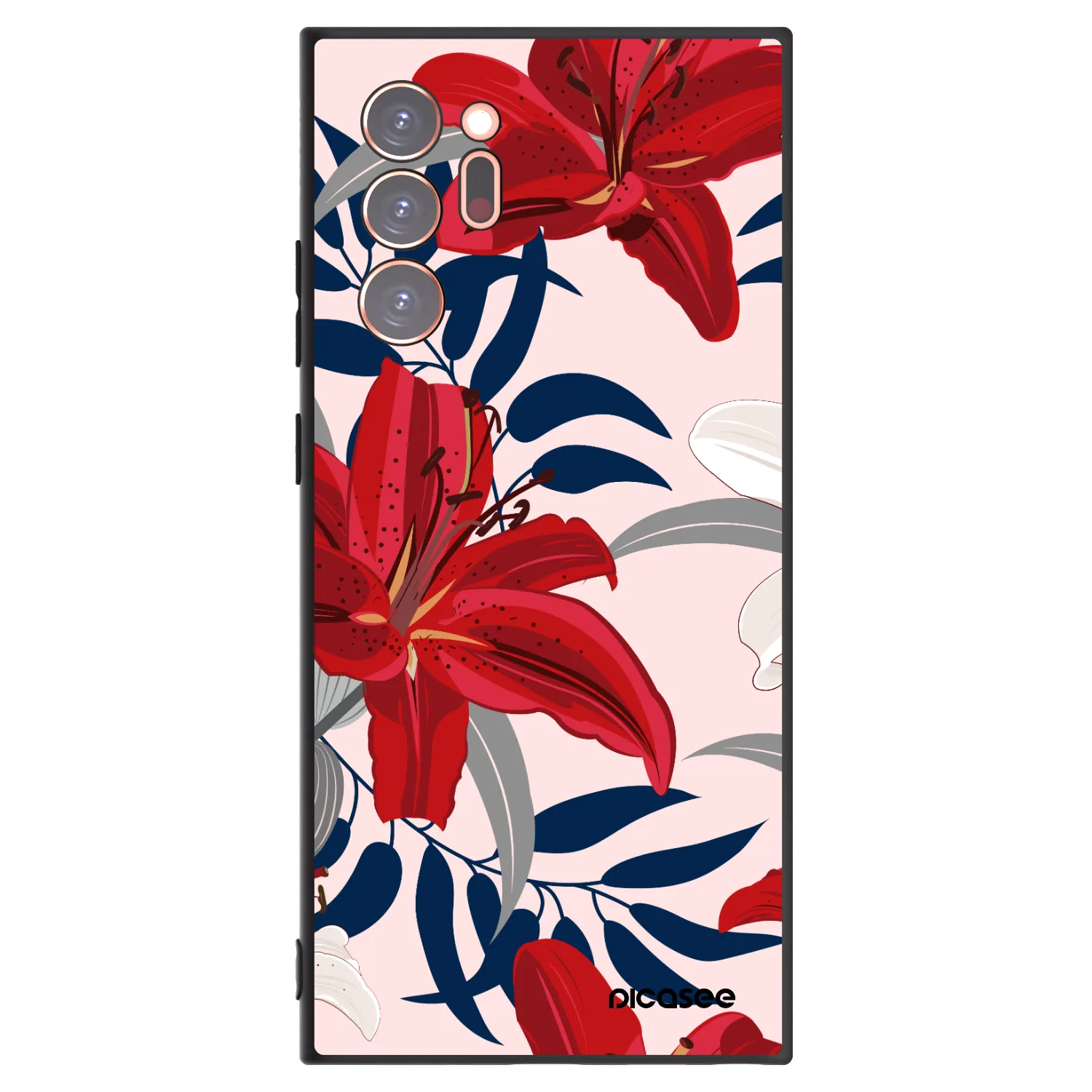 Picasee husă neagră din silicon pentru Samsung Galaxy Note 20 Ultra - Red Lily