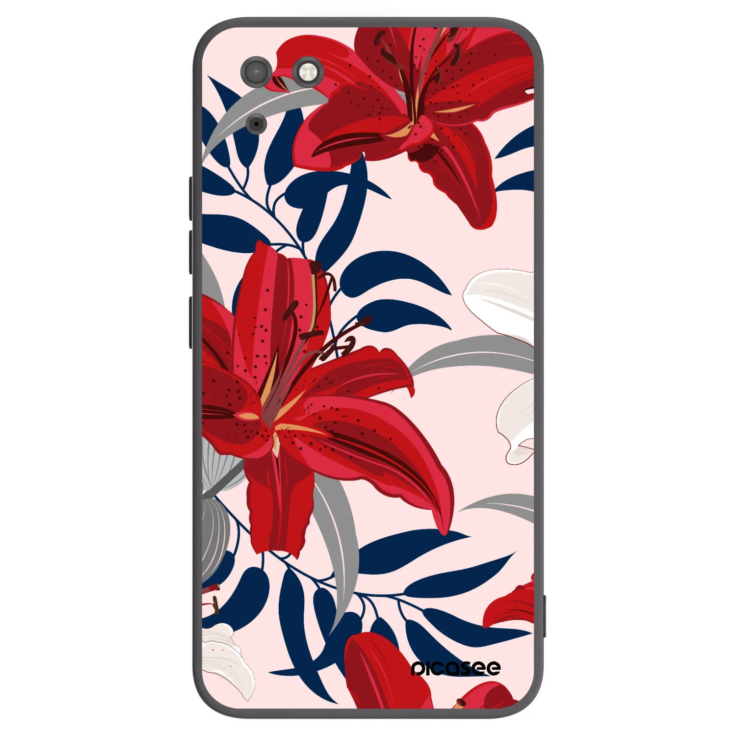 Picasee husă neagră din silicon pentru Huawei Y5P - Red Lily