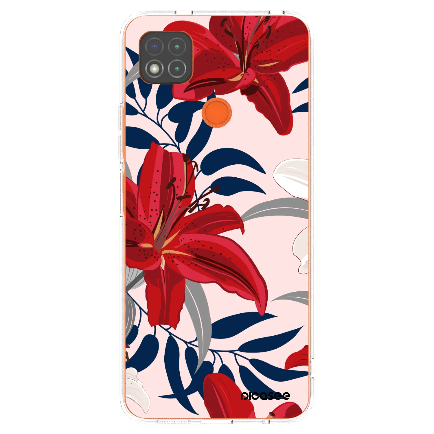 Picasee husă transparentă din silicon pentru Xiaomi Redmi 9C - Red Lily