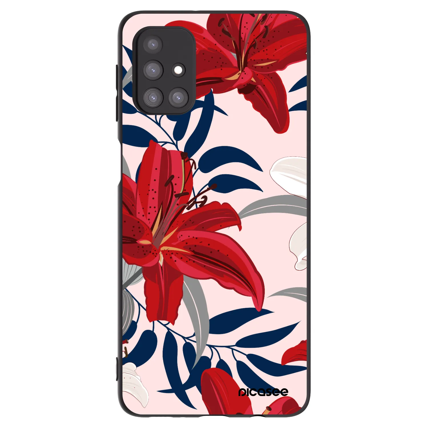 Picasee husă neagră din silicon pentru Samsung Galaxy M31s - Red Lily