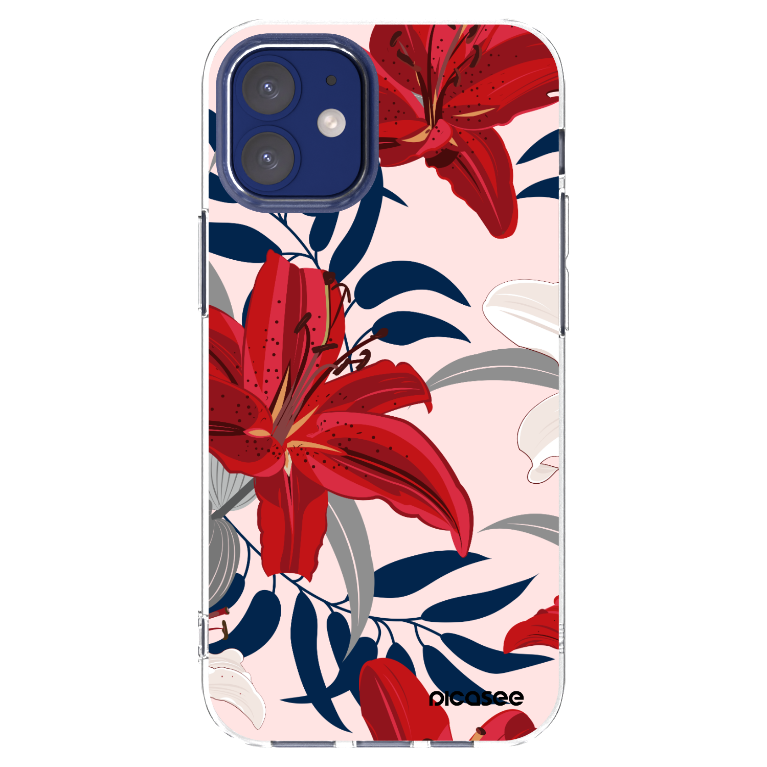 Picasee husă transparentă din silicon pentru Apple iPhone 12 mini - Red Lily