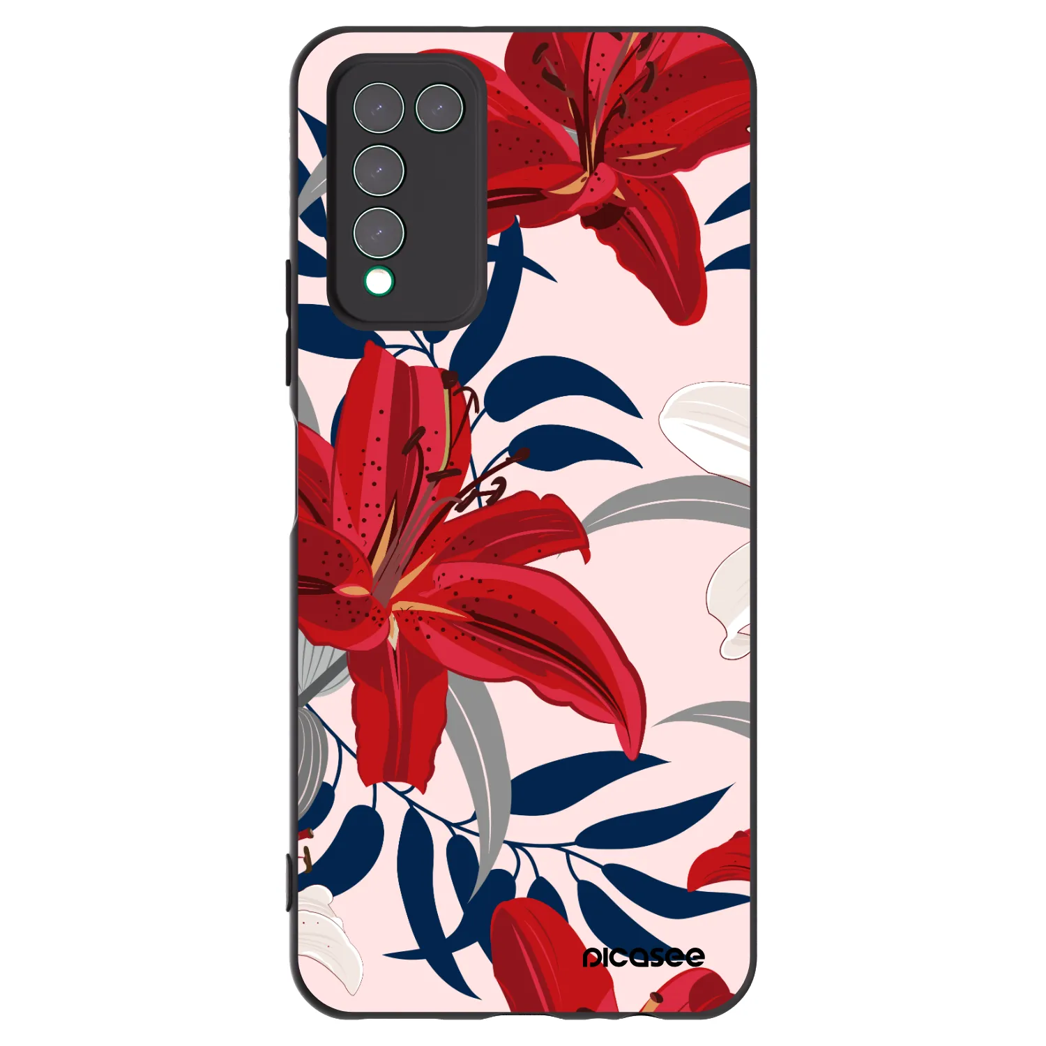 Picasee husă neagră din silicon pentru Honor 10X Lite - Red Lily