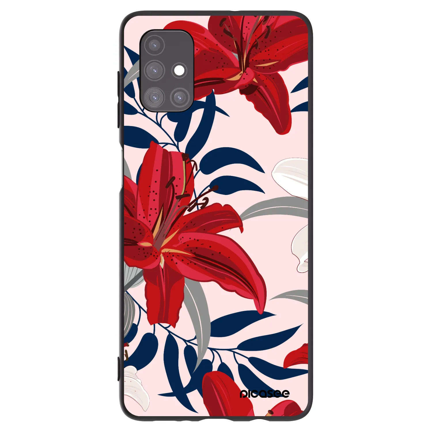 Picasee husă neagră din silicon pentru Samsung Galaxy M51 M515F - Red Lily