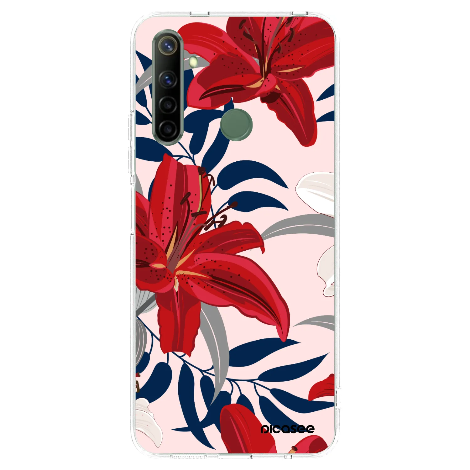 Picasee husă transparentă din silicon pentru Realme 6i - Red Lily