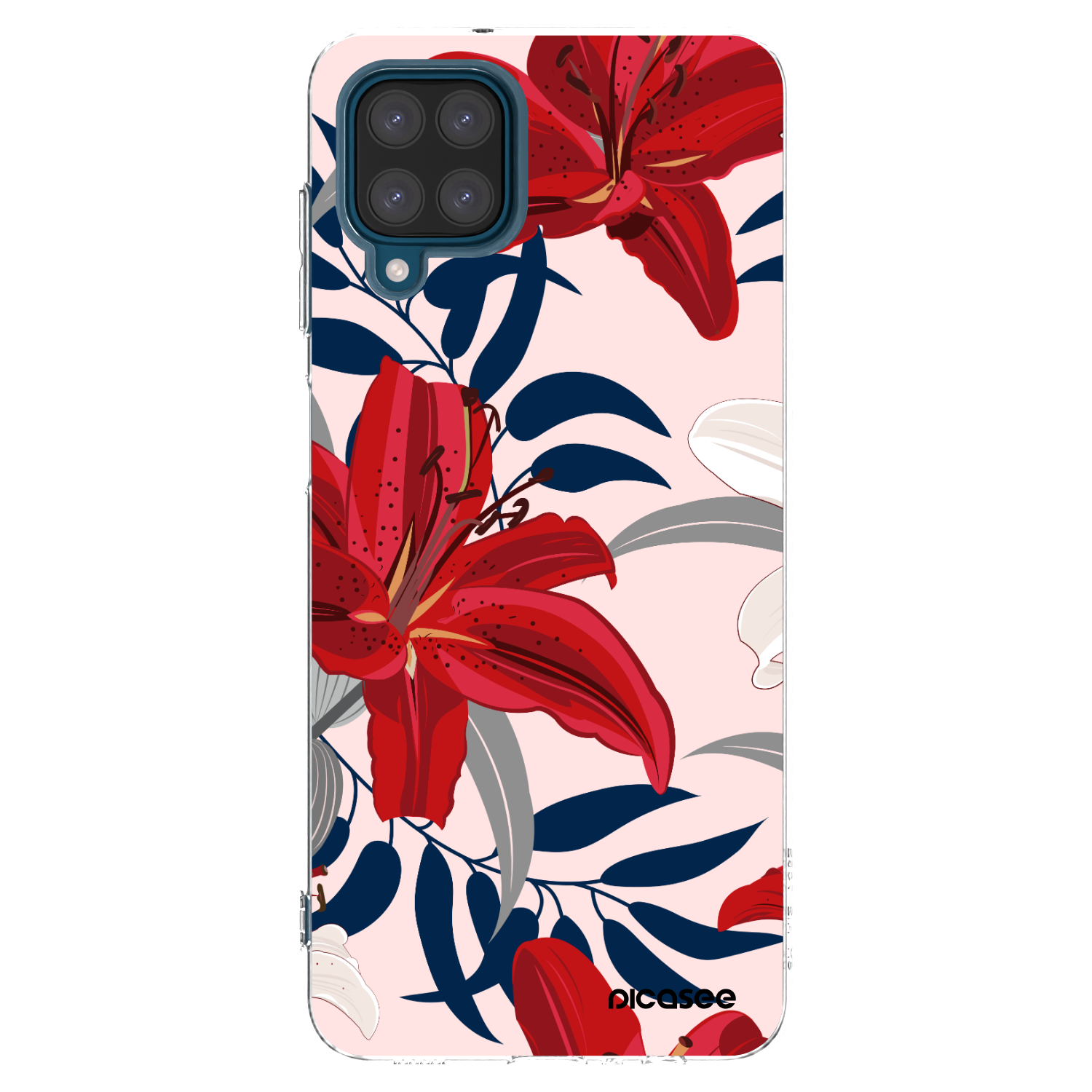 Picasee husă transparentă din silicon pentru Samsung Galaxy A12 A125F - Red Lily